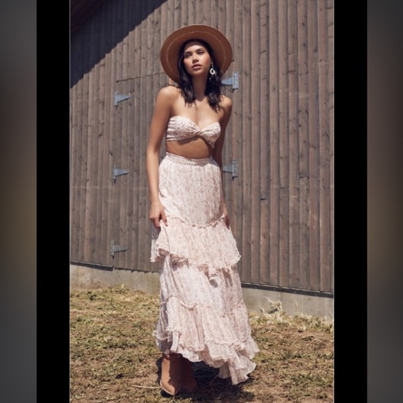 ROCOCO SAND Vie Maxi Skirt and top in Off White / Pink 084/160 - Picture 5 of 7